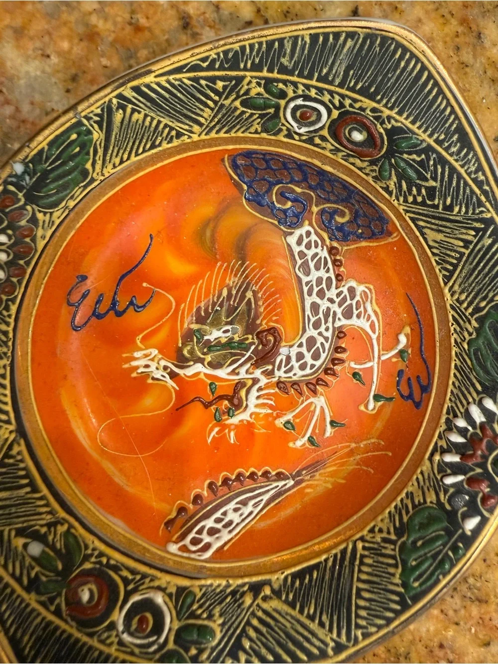 Vintage mid-20th-century Japanese hand-painted porcelain nesting dishes